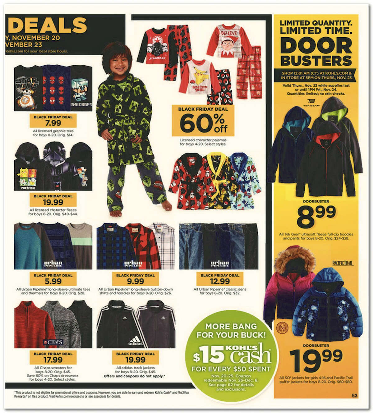 Kohl's has released its 64-page 2017 Black Friday Doorbuster ad. Prices and promotion are valid Thursday, Nov. 23 at 5 p.m. and are subject to change and availability, based on the retailer's determination.