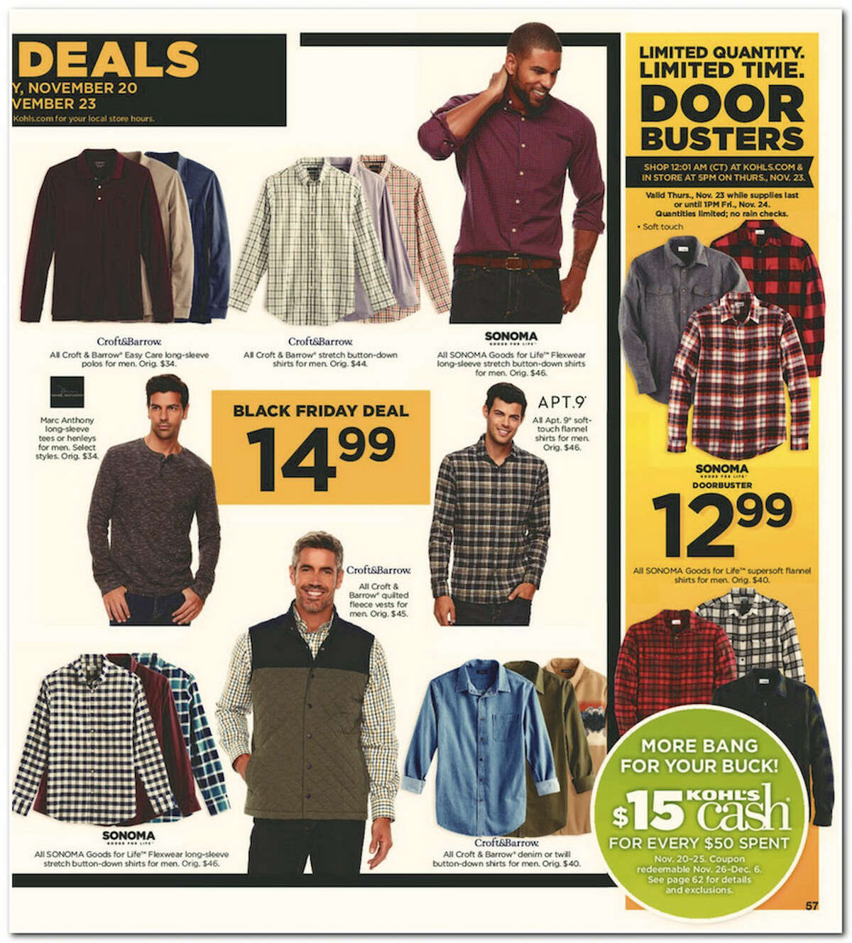 Kohl's has released its 64-page 2017 Black Friday Doorbuster ad. Prices and promotion are valid Thursday, Nov. 23 at 5 p.m. and are subject to change and availability, based on the retailer's determination.