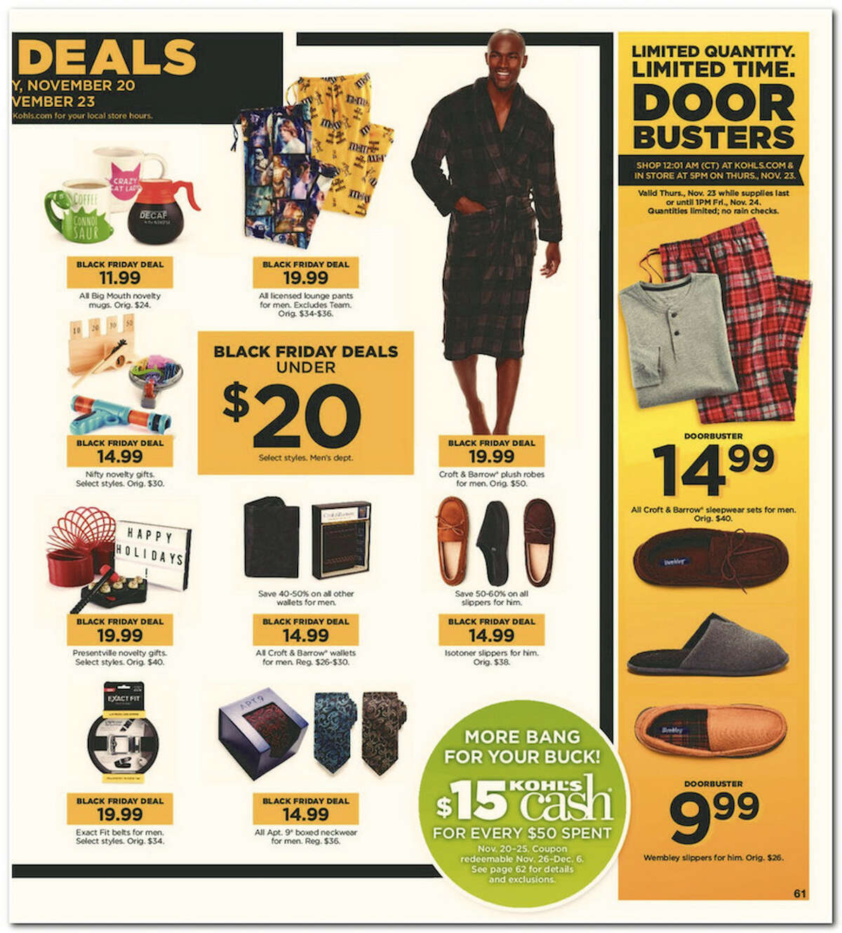 Kohl's has released its 64-page 2017 Black Friday Doorbuster ad. Prices and promotion are valid Thursday, Nov. 23 at 5 p.m. and are subject to change and availability, based on the retailer's determination.