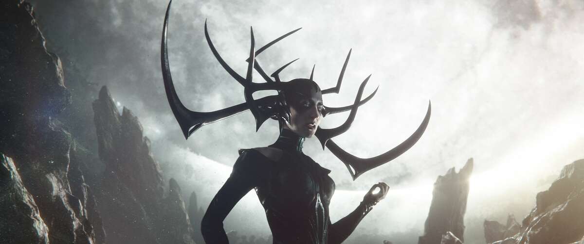 This image released by Marvel Studios shows Cate Blanchett in a scene from, "Thor: Ragnarok." (Marvel Studios via AP)