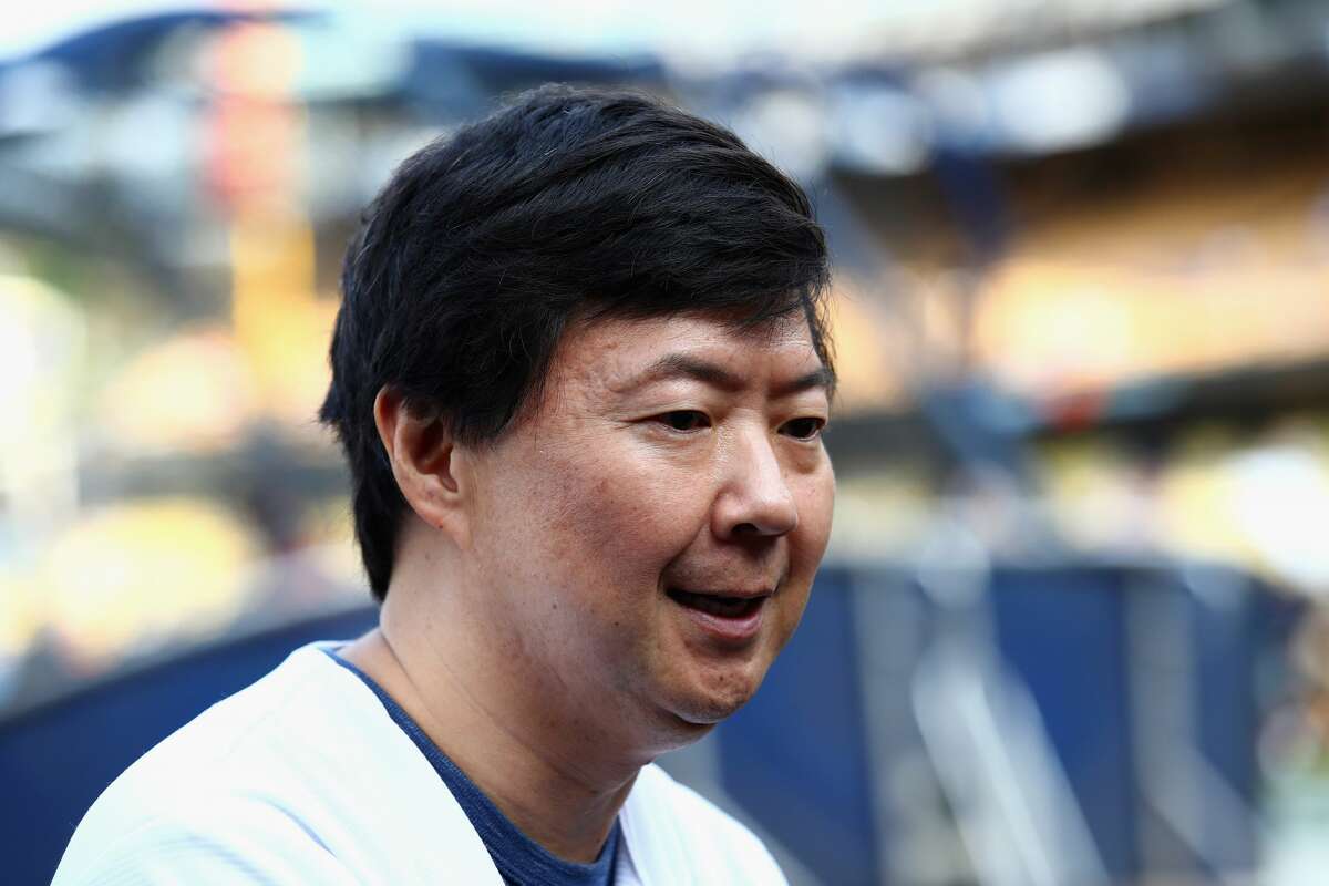 Actor and comedian Ken Jeong is interviewed before game seven of the 2017 World Series between the Houston Astros and the Los Angeles Dodgers at Dodger Stadium on November 1, 2017 in Los Angeles, California. (Photo by Tim Bradbury/Getty Images)
