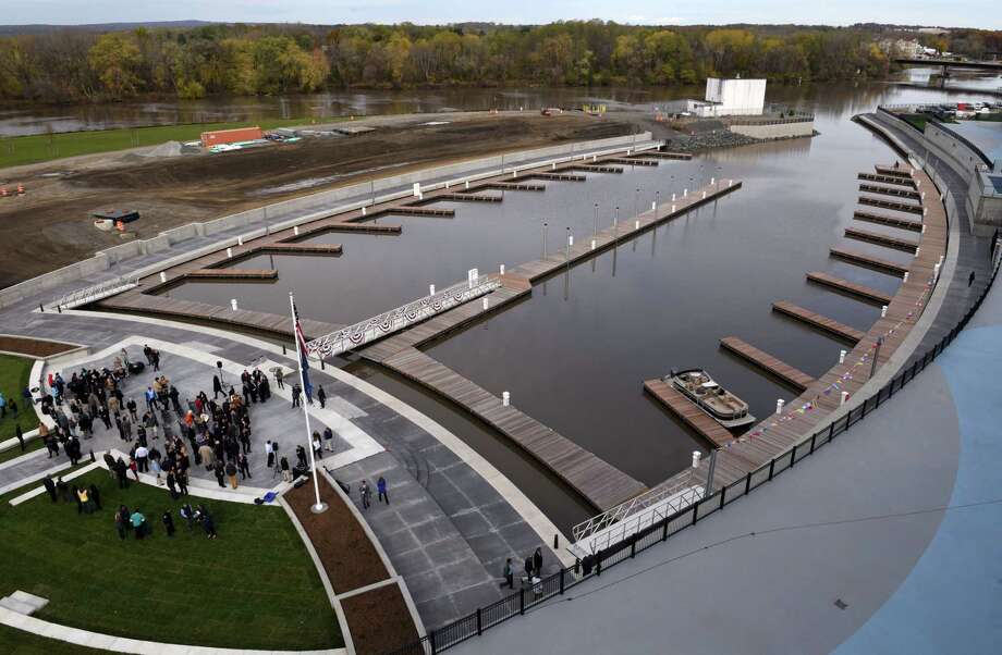 View of Mohawk Harbor Marina on Wednesday, Nov. 1, 2017, in Schenectady, N.Y. The signature element of a $480 million mixed-use development is ready for public use and includes 50 boat slips, amphitheater, and kayak launch. (Will Waldron/Times Union) Photo: Will Waldron / 20042014A