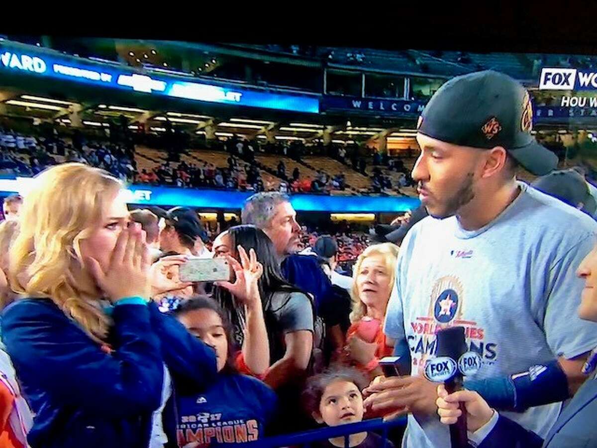 Astros' Carlos Correa Proposes On-Field After World Series Win