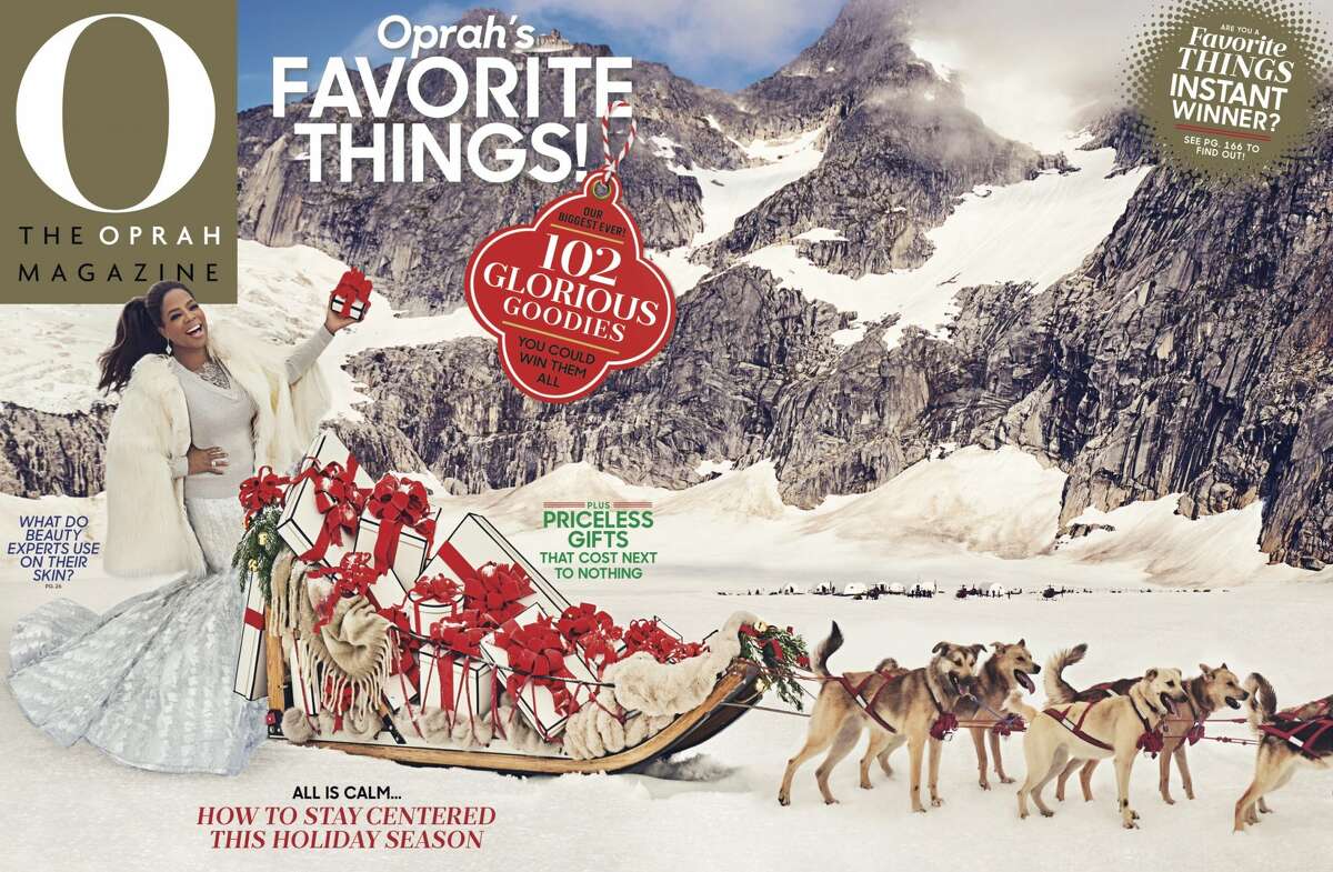 The December cover for Oprah Winfrey Magazine, which includes the Oprah's Favorite Things list.