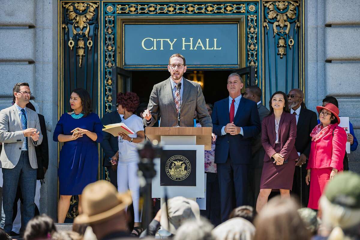 August 25, 2017 - Senator Scott Wiener addressed the crowd at the Unite Against Hate Rally at City Hall. (Nick Otto Special to the Chronicle)
