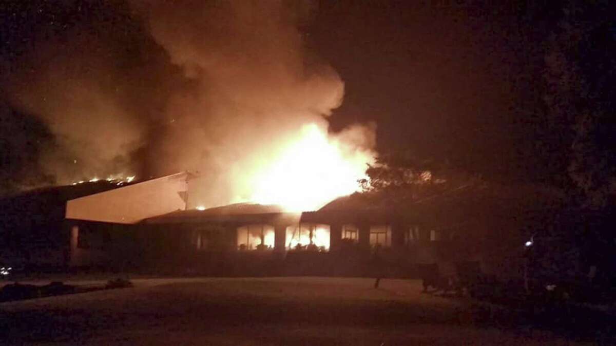 Fire is raging in the main building of the Tapatio Springs Resort in Boerne.