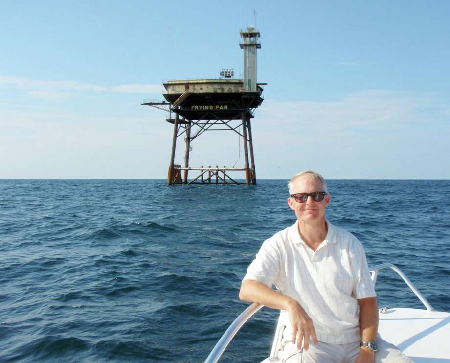 Man converts offshore Coast Guard station into the Frying Pan Tower, a