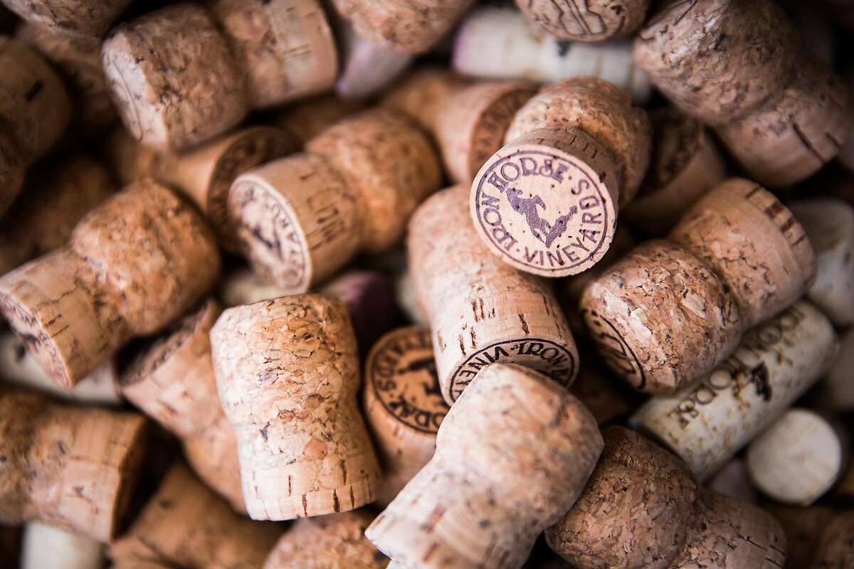 Discarded sparkling wine corks at Iron Horse Vineyards in Sebastopol, California on July 6, 2017.