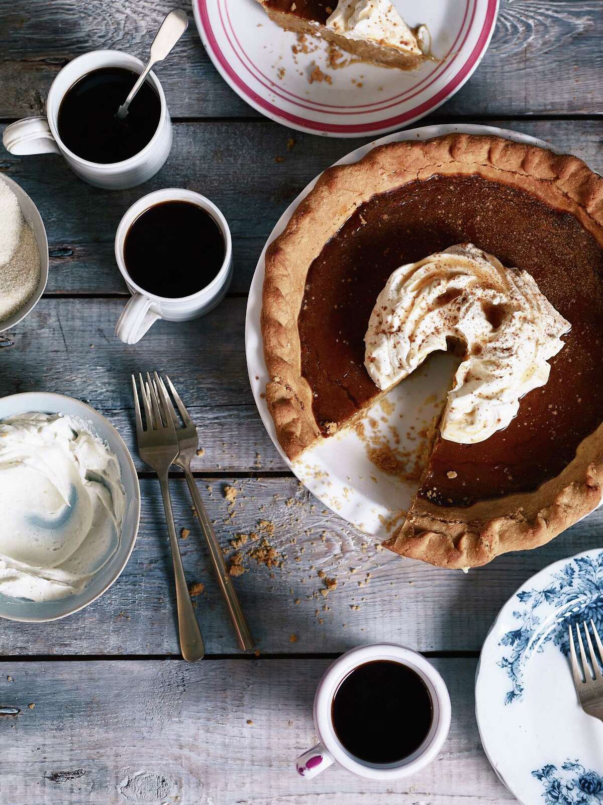 Brown Butter Salted Maple Pumpkin Pie is a rich, classic autumn-holiday offering.