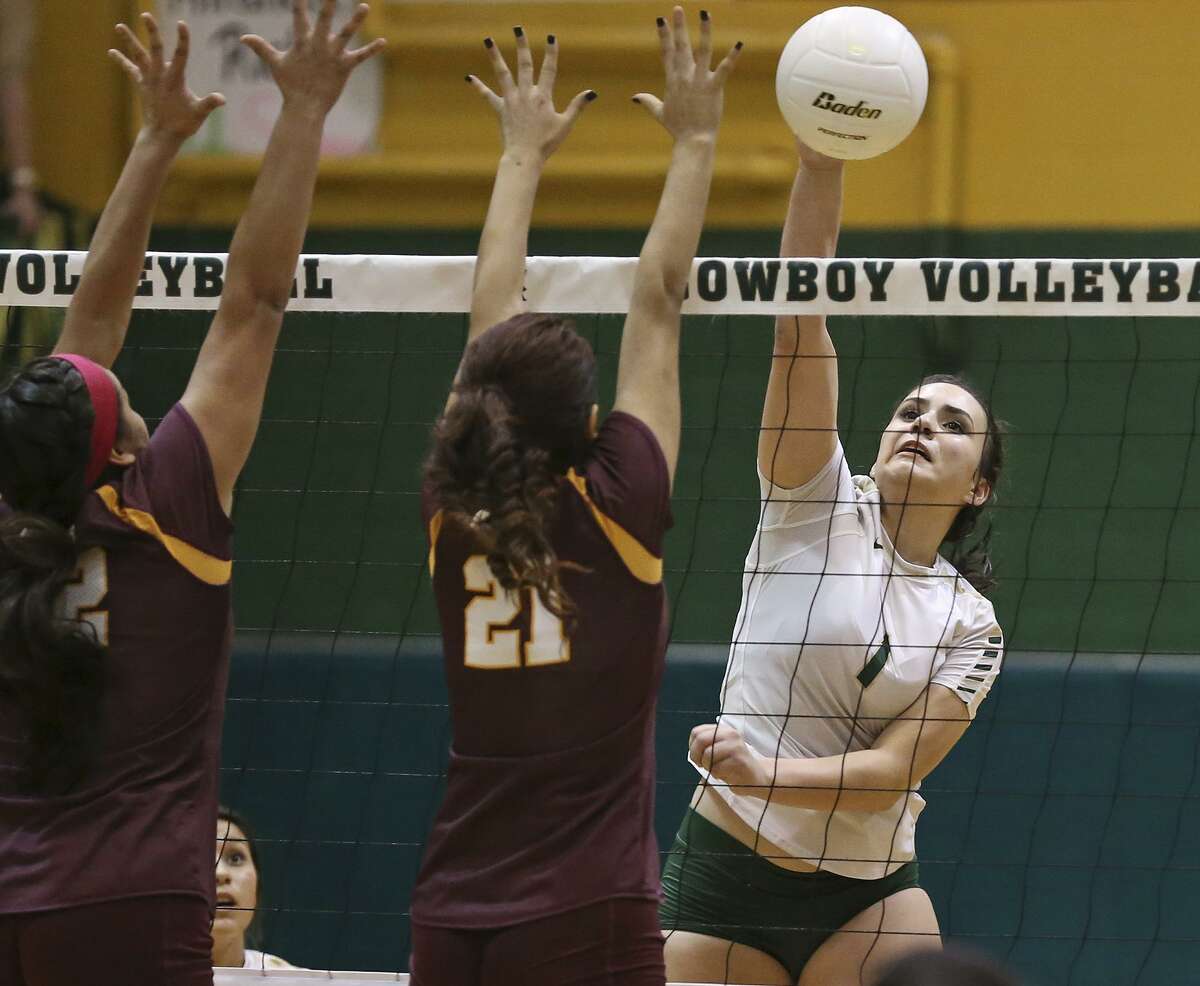 Miranda Rich, shown in a 2015 file photo going for a spike agasint Harlandale, led McCollum to two playoff victories last week.