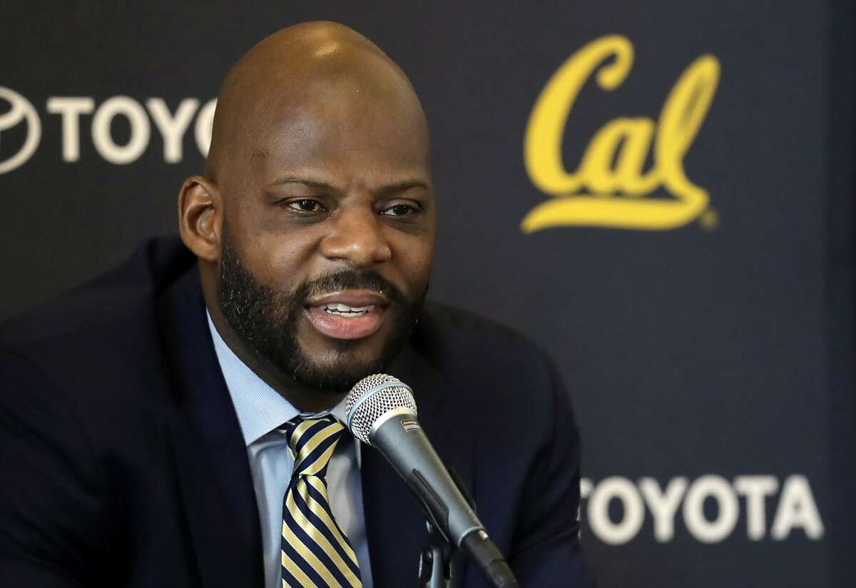 FILE - In this March 29, 2017, file photo, Wyking Jones fields questions during a NCAA college basketball press conference to announce his new appointment as California men's basketball coach in Berkeley, Calif. Jones faces a daunting task in his first season coaching California guiding an inexperienced roster that lost its star power.(AP Photo/Marcio Jose Sanchez, File)