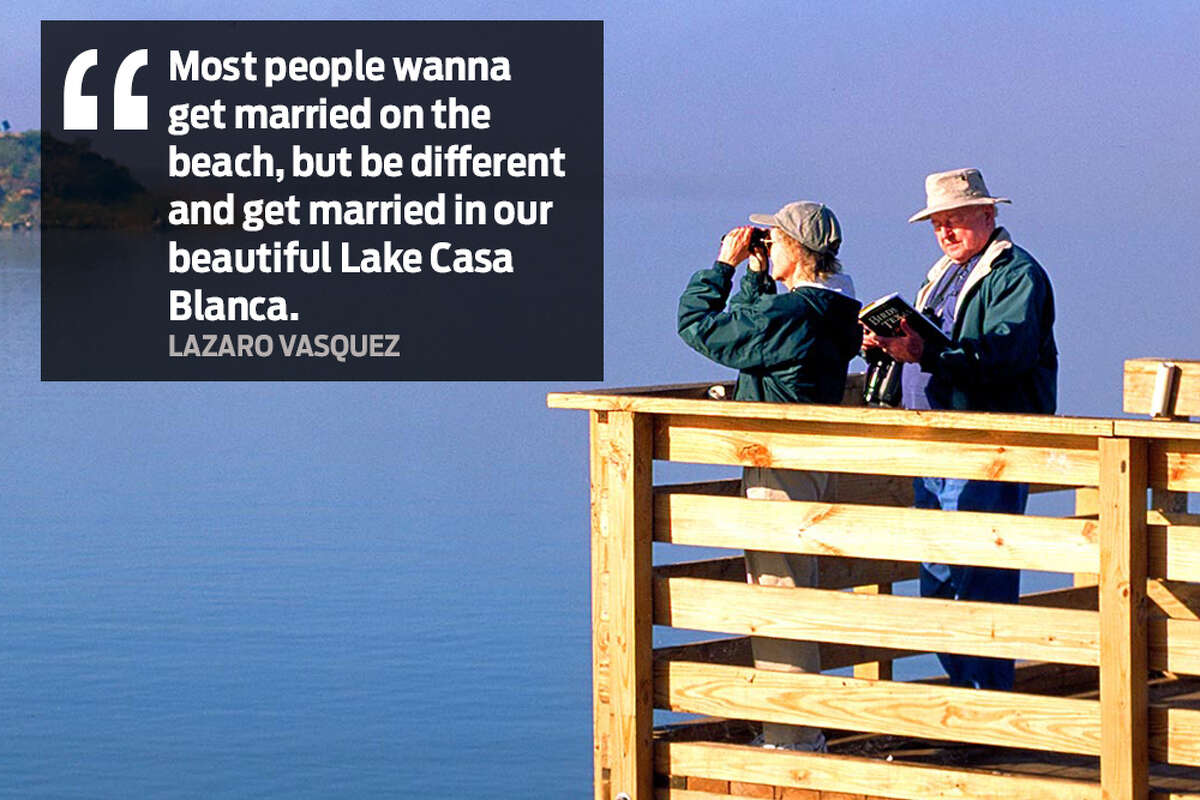 Lazaro Vasquez: “Most people wanna get married on the beach, but be different and get married in our beautiful Lake Casa Blanca.”