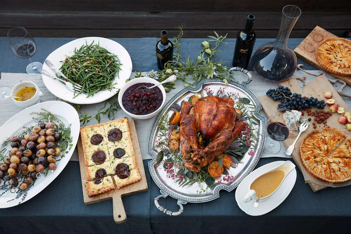 Zoe Johns, vintner and president of Turnbull Wines, shared a Thanksgiving dinner with friends and family on Thursday, Nov. 2, 2017 in Stinson Beach, Calif.