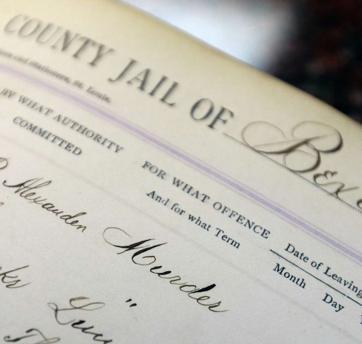 A hand-written 1889 Bexar County jail record is in the Bexar County Spanish Archives collection, and shows the charges for suspects.