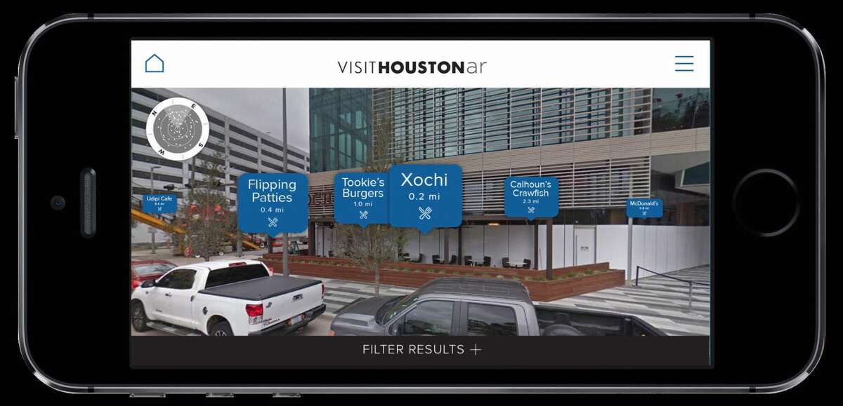 Screenshot from the Visit Houston AR app