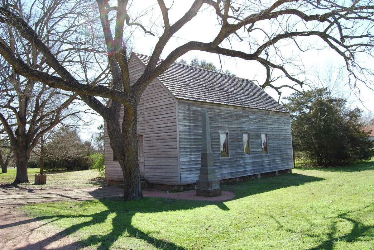 Independence from Mexico was declared at Independence Hall on March 2, 1836. This is a replica of the original building on the original site in Washington, Texas.
