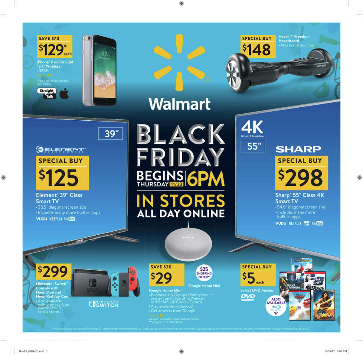 Walmart released their 2017 Black Friday ad circular and its 32 pages are packed with some of the season's top deals.