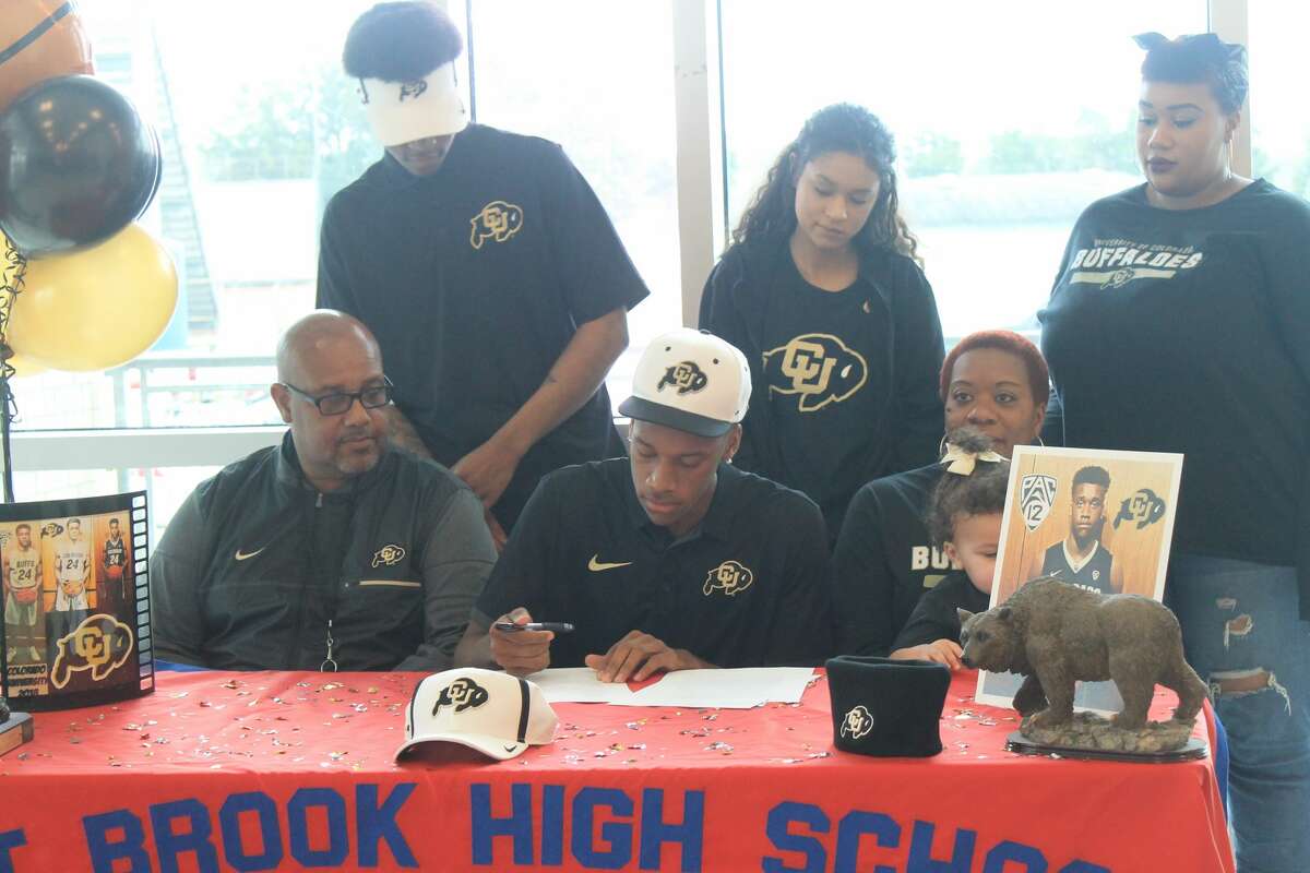 West Brook's Elijah Parquet signed to play basketball at the University of Colorado on Wednesday.
