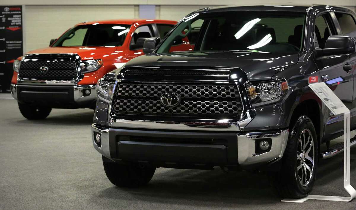 Toyota Tundras at the San Antonio Auto and Truck Show at the Henry B. Gonzalez Convention Center, on Thursday, Nov. 9, 2017.