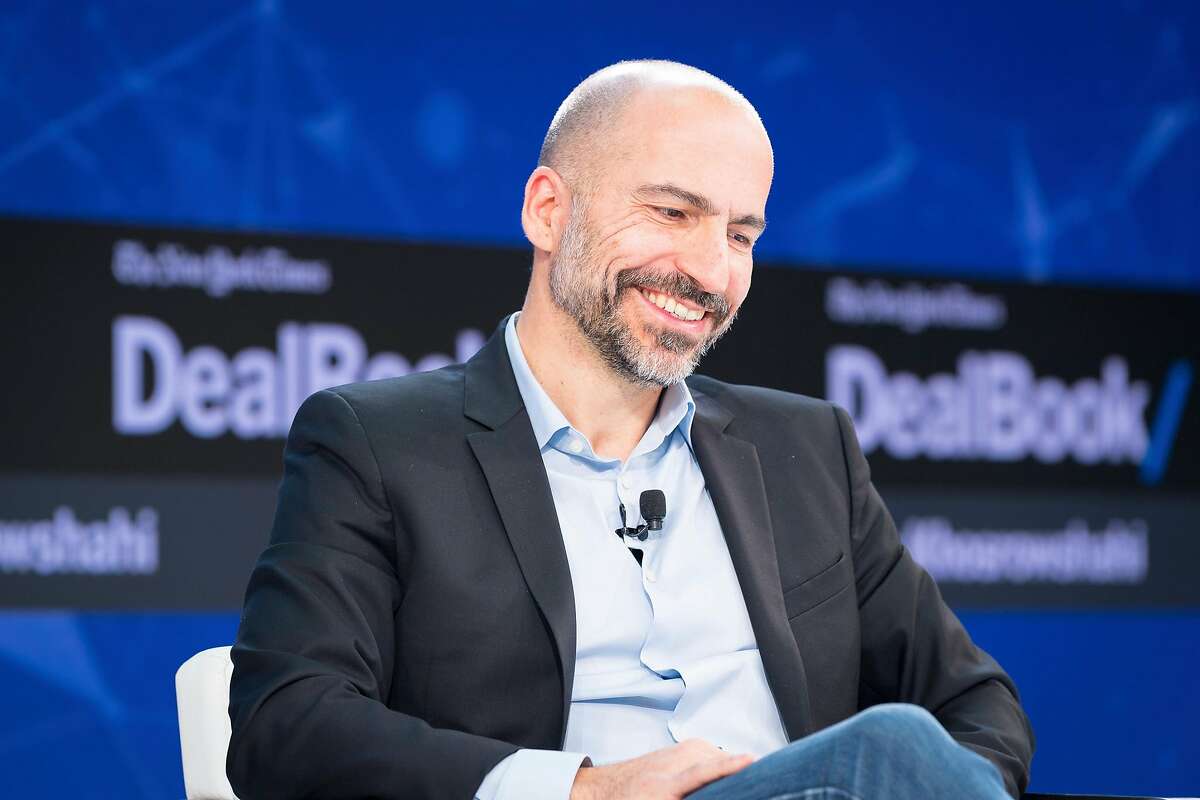 Dara Khosrowshahi, the chief executive of Uber, at the DealBook conference in New York, Nov. 9, 2017. Khosrowshahi wants the ride-hailing giant to move past the scandals that shook the company. (Mike Cohen/The New York Times)