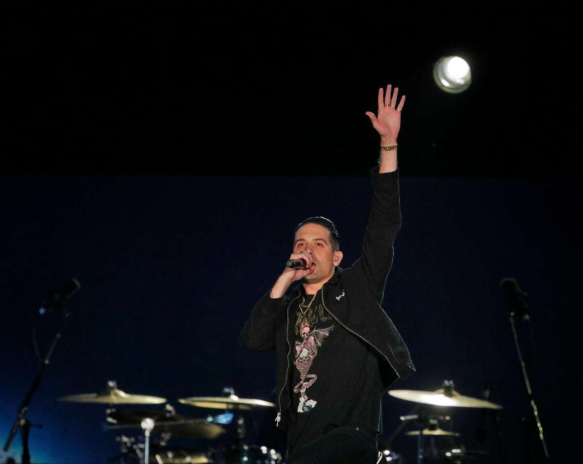 G-Eazy performs during the Band Together Bay Area benefit concert at AT&T Park in San Francisco Calif., Thursday, November 9, 2017. The concert was a benefit for the Tipping Point Emergency Relief Fund for North Bay fire relief.