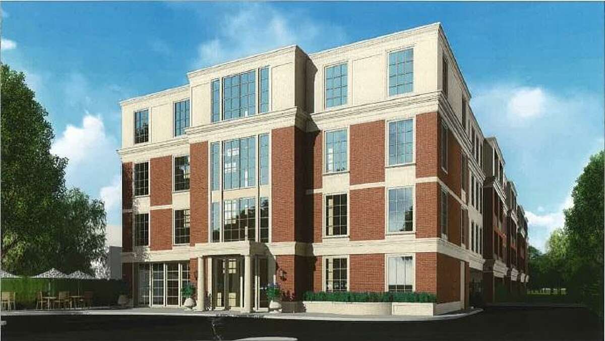 Artist rendering of the apartment building proposed for 143 Sound Beach Ave. in Old Greenwich, Conn.