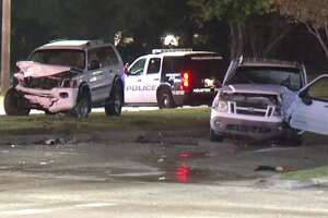 Officer injured in northeast Houston crash