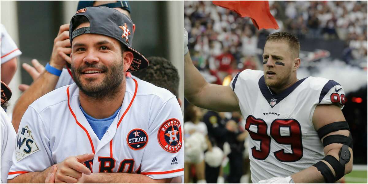 Houston Texans J.j. Watt And Houston Astros Jose Altuve Sports