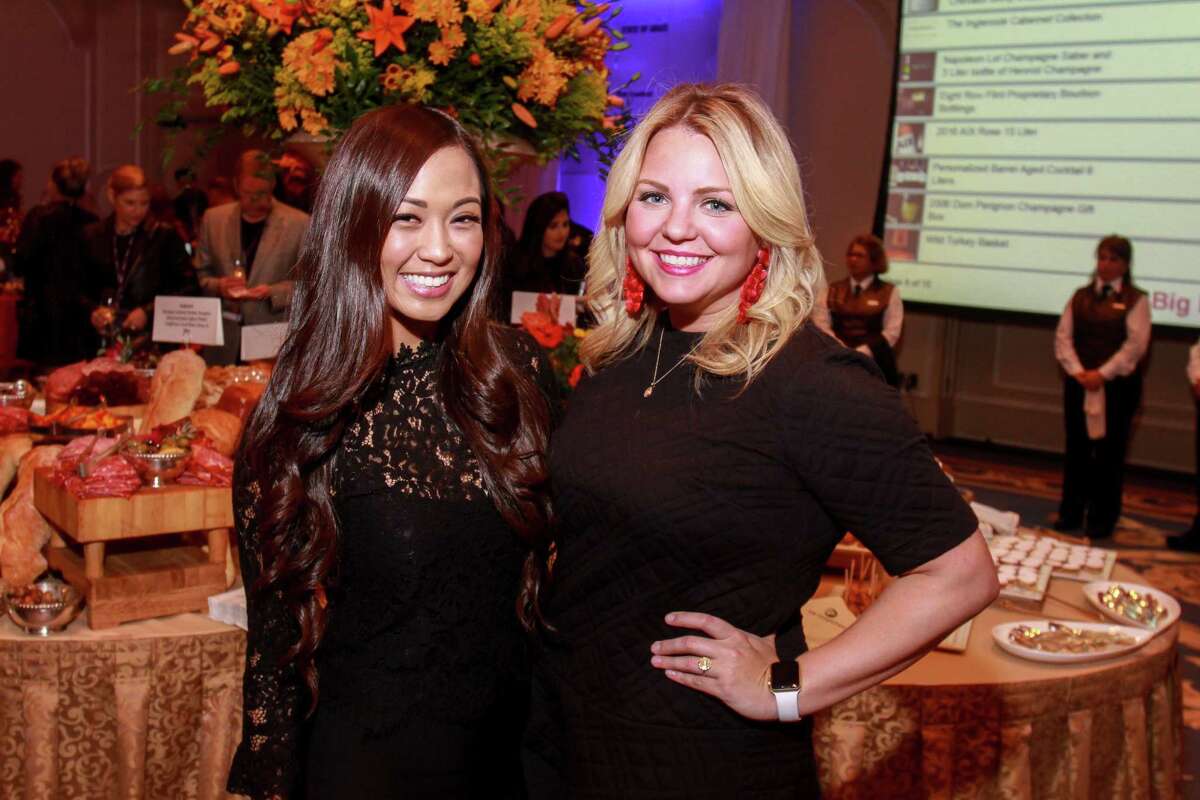 Jeannie Dao, left, and Sarah Balcerowicz at the Iron Sommelier event at the Houstonian.