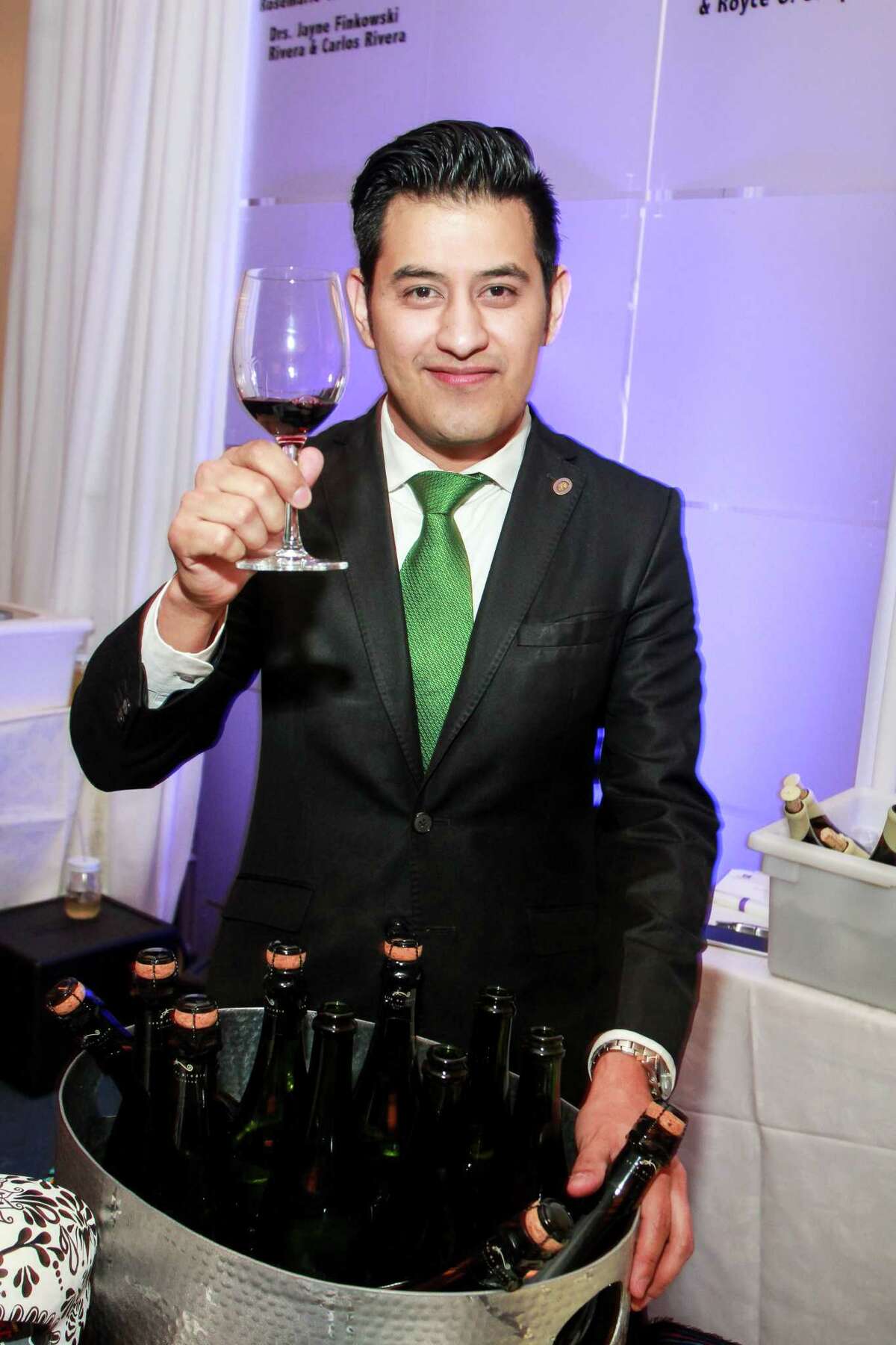 Sommelier Andres Blanco of Caracol was victorious at the Iron Sommelier event at the Houstonian.