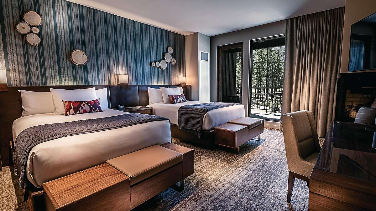 Guest rooms in the Lodge at Edgewood Tahoe start at 500 square feet and have wood and nautical-themed decor reflective of the setting.