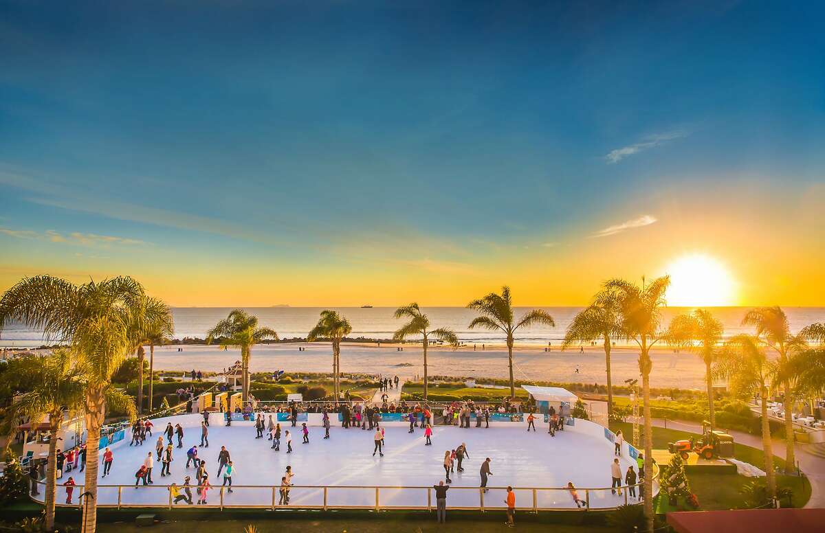 The Hotel del Coronado marks the start of the holiday season by opening its temporary beachfront ice rink on Thanksgiving Day.