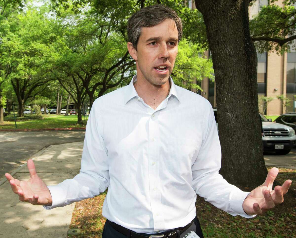 Rep. Beto O'Rourke, D-Texas, speaks to reporters during a campaign stop in his bid for a U.S. Senate seat on Sunday, April 2, 2017, in Houston. The little-known El Paso congressman, 44, announced Friday that he is challenging incumbent Sen. Ted Cruz, R-Texas, in 2018, in an uphill battle in a state that has no elected a Democrat statewide since 1994. ( Brett Coomer / Houston Chronicle )