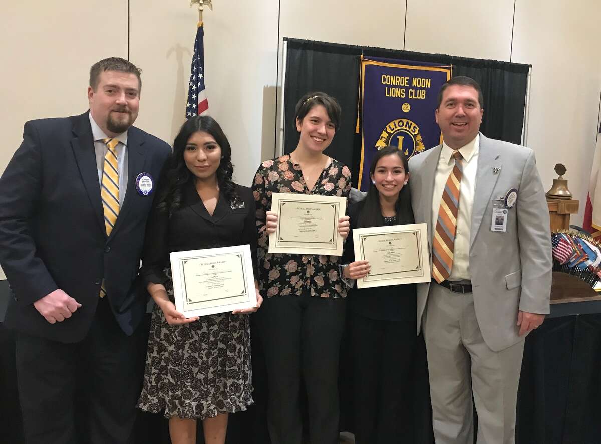 As part of Diabetes Awareness Month Â?– Conroe Noon hosted itÂ?’s annual Diabetic Essay Contest awarding $4,000 scholarships to CHS seniors. Pictured: John Sellars, contest chair; finalists Esly Saldivar, Megan McDonough, Viridiana Barrera and CHS Principal Mark Weatherly.
