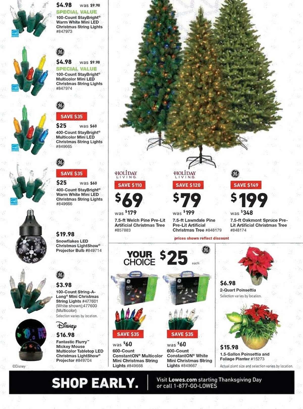 Lowe's released their Black Friday ad and holiday hours. Their stores will be open at 6 a.m. on Friday, Nov. 24, 2017 and deals last until Nov. 29, unless otherwise noted.