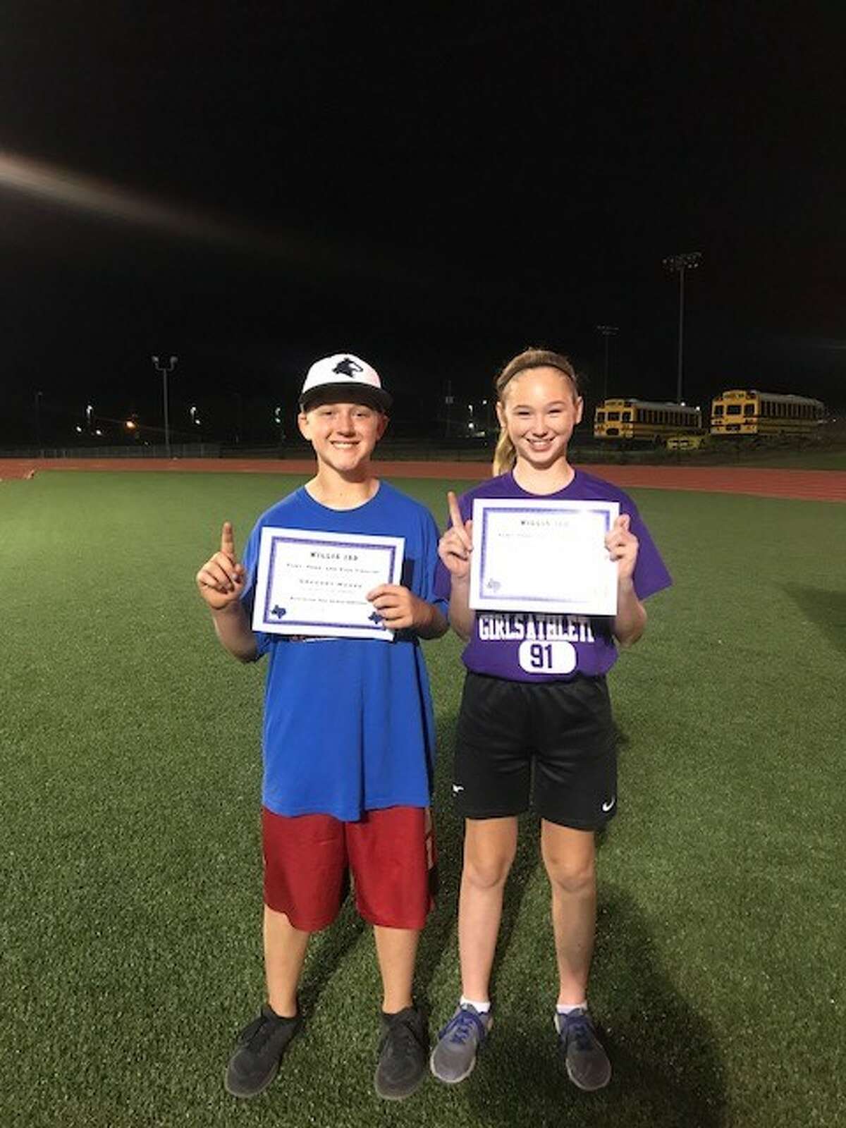 Lynn Lucas Middle School students Greg Moore and Georgia Paugh took the district wideÂ Punt Pass & Kick competition this year over Brabham Middle School.