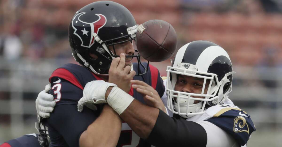 TEXANS’ THREE KEYS TO VICTORY 1. Quarterback Tom Savage has to avoid turnovers. He’s got to improve his pocket awareness and hold the ball when hit.