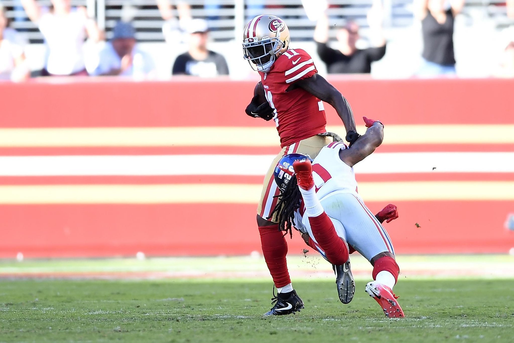 49ers' Marquise Goodwin Broke Down On The Field Hours After He And His Wife  Lost Their Premature Newborn Son To Complications, News