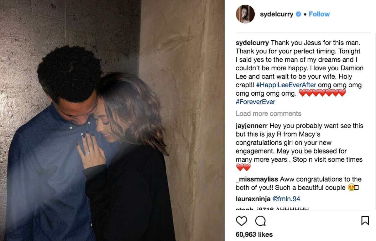 Sydel Curry announces her engagement to Damion Lee on Instagram.