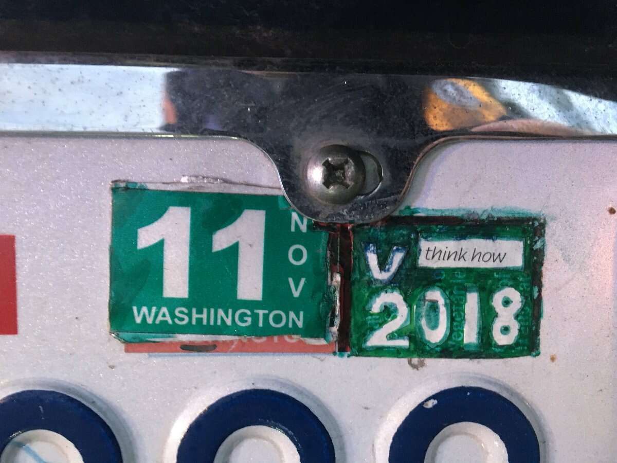 A Washington driver's artistic touch to their car tabs failed to impress a state trooper and was cited for the forged tab.Click through for a look at a different kind of licensing fail: Rejected Texas license plates so far this year.
