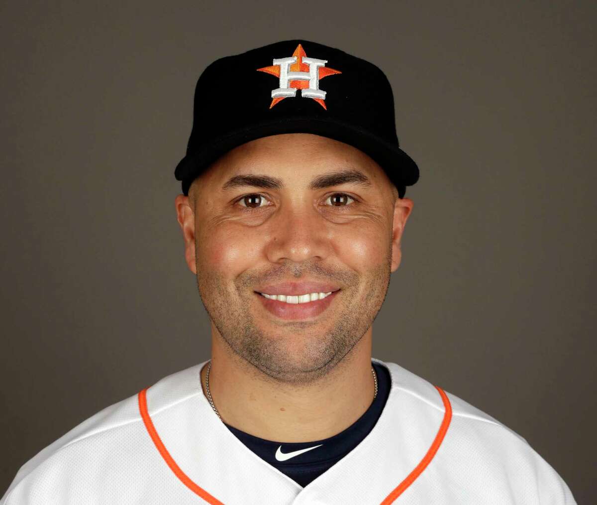 FILE - This is a 2017 file photo showing Carlos Beltran of the Houston Astros. Beltran is retiring after winning his first World Series title in his 20th major league season. The 40-year-old made the announcement Monday, Nov. 13, 2017, 12 days after the Astros beat the Los Angeles Dodgers in Game 7 of the World Series. (AP Photo/David J. Phillip, File)
