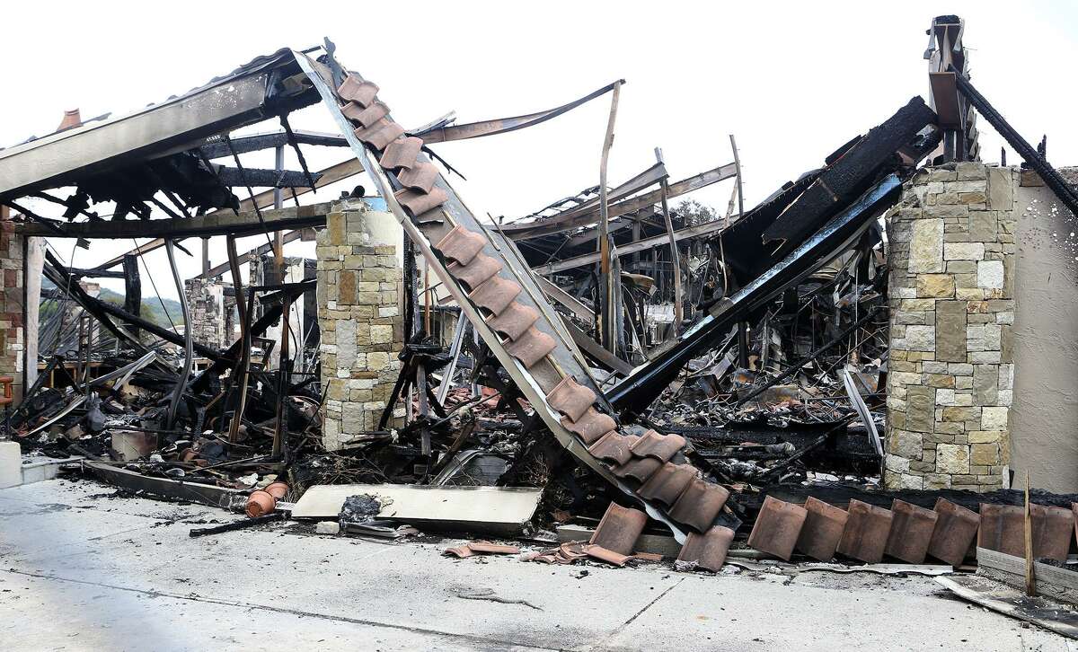 This is the burned club house at the Tapatio Springs Hill Country resort near Boerne, Texas. A fire destroyed the building Saturday night November 4, 2017. Tapatio Springs is on 220 acres in the Hill Country. Its 18-hole golf course recently underwent a $2 million renovation. One of its owners is country music star George Strait.