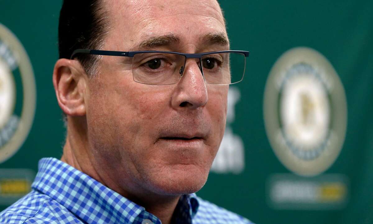 Oakland Athletics'manager Bob Melvin, talks about the baseball season during a press conference at the Oakland Coliseum on Mon. Oct. 2, 2017, in Oakland, Ca.