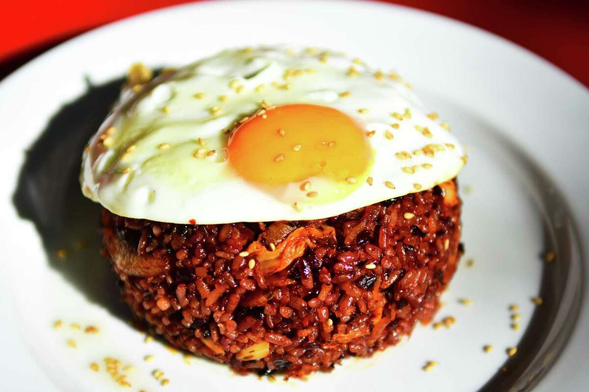 Kimchi fried rice at Sunhee's Farm & Kitchen in Troy. (Photo by Steve Barnes/Times Union.)