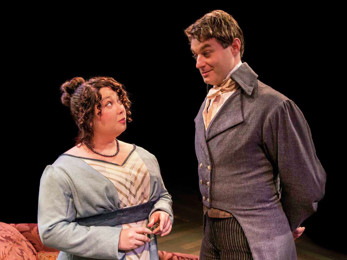 Chaney Moore and Spencer Plachy in Main Street Theater's "Miss Bennet: Christmas at Pemberley"