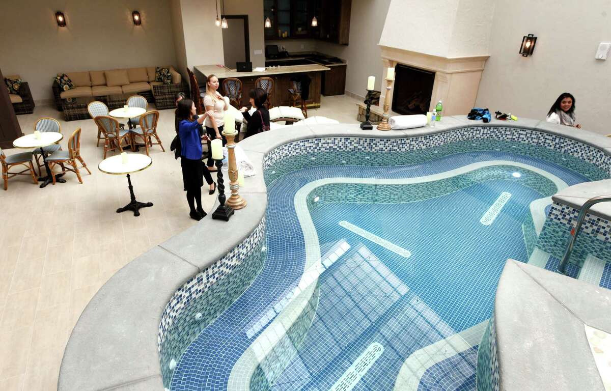 The aqua terrace at Spa Mirbeau in Crossgates Mall on Wednesday, Nov. 15, 2017, in Guilderland N.Y. The 17,000-square-foot facility is the latest edition to the Mirbeau Companies day resorts. (Will Waldron/Times Union)