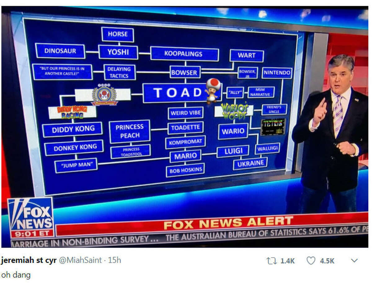 Sean Hannity's 'Clinton conspiracy theory' board is a meme dream