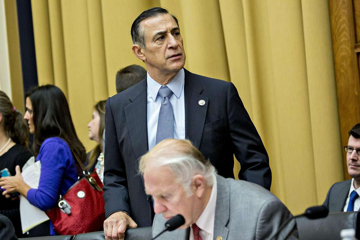 Representative Darrell Issa, a Republican from California, arrives to a House Judiciary Committee hearing with Jeff Sessions, U.S. attorney general, not pictured, in Washington, D.C., U.S., on Tuesday, Nov. 14, 2017. Sessions�denied he lied or misled Congress about contacts with Russia by people involved in�Donald Trump's presidential campaign. Photographer: Andrew Harrer/Bloomberg