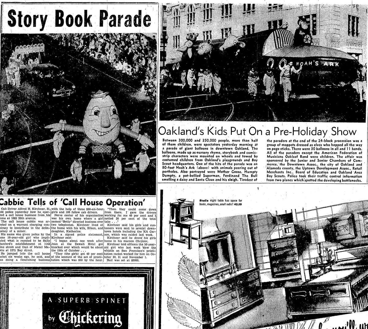 Downtown Oakland Christmas Balloon Parade December 3, 1949