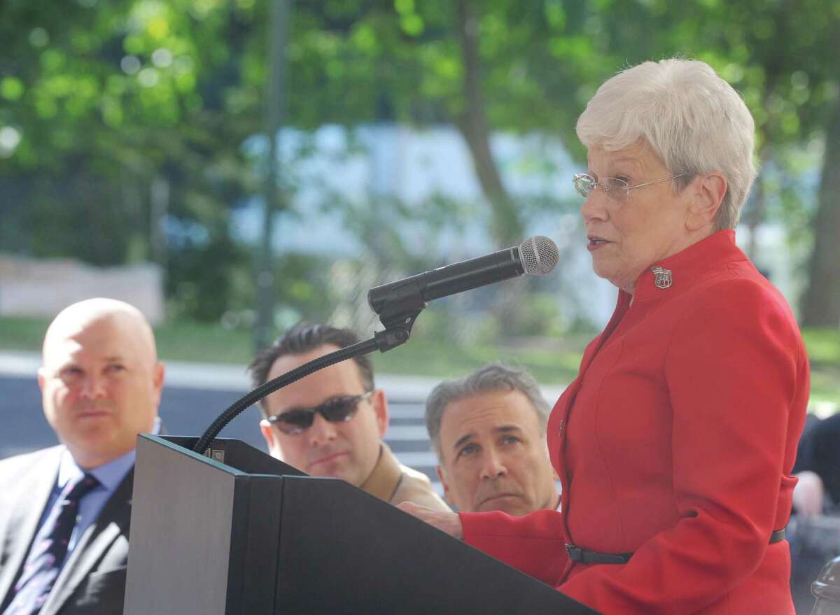 Connecticut Lt. Gov. Nancy Wyman speaks at the Hill House senior housing residence in the Riverside section of Greenwich last year